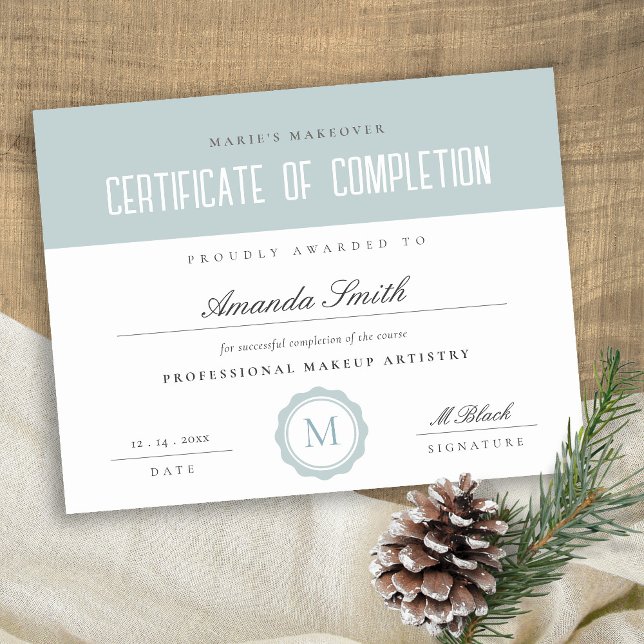 Dusky Blue Minimal Certificate of Completion Award (Von Creator hochgeladen)