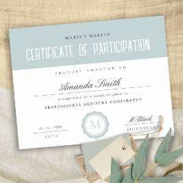 Dusky Blue Minimal Certificate of Participation