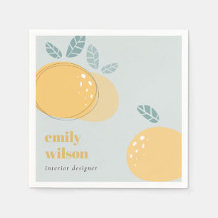 Dusky Blue Niedlich Orange Abstrakte aromatische F Serviette