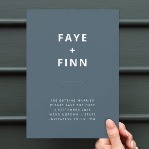 Dusky Blue   Skandinavische Minimalistische Hochze Save The Date