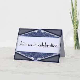 Dusky Blue Vintag, Einladungskarte für Hochzeiten