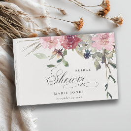 Dusky Blush Rose Wildblume Brautparty Gästebuch