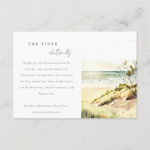 Dusky Coastal Beach Sun Seascape Hochzeitsdetails Begleitkarte
