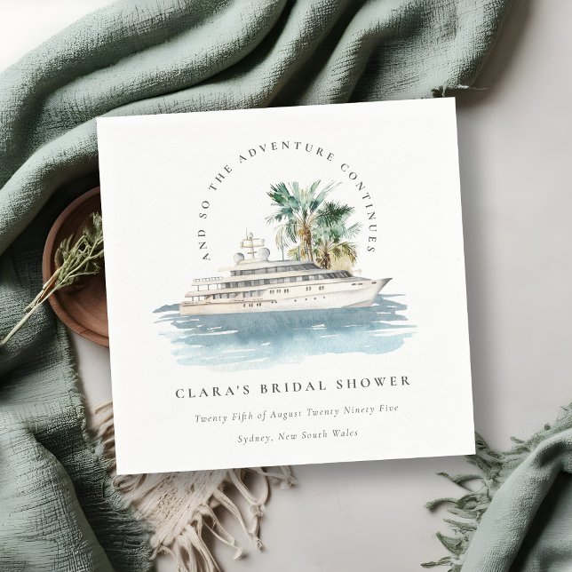 Dusky Cruise Ship Palm Seascape Brautparty Serviette (Von Creator hochgeladen)
