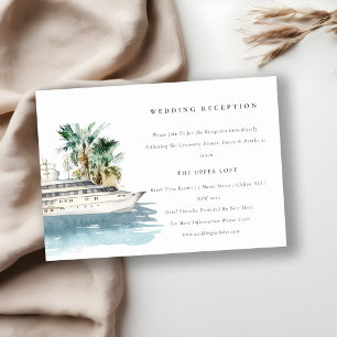 Dusky Cruise Ship Palm Seascape Empfang Begleitkarte