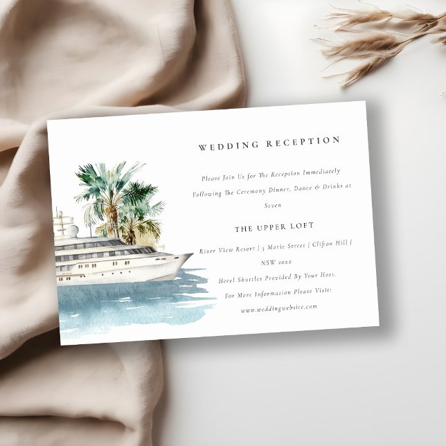Dusky Cruise Ship Palm Seascape Empfang Begleitkarte (Von Creator hochgeladen)