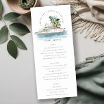 Dusky Cruise Ship Palm Seascape Wedding Menu Card Einladung<br><div class="desc">Dusky Cruise Ship Palm Seascape Theme Collection.- Es ist eine elegante Schrift Aquarell Illustration des Wasserfarbenkreuzschiffs mit Palmen und Grün, perfekt für Ihre Küstenschifffahrt Hochzeit & Party. Es ist sehr einfach, mit Ihren persönlichen Daten zu personalisieren. Wenn Sie ein anderes passendes Produkt oder eine Anpassung benötigen, wenden Sie sich bitte...</div>