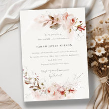 Dusky Fall Marsala Blush Bloral Baby Dusche