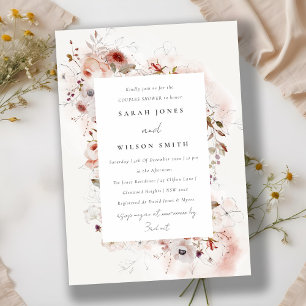 Dusky Fall Marsala Blush Blumenpaare Dusche Einladung