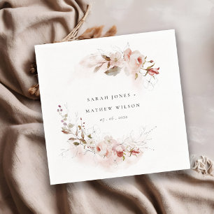 Dusky Fall Marsala Blush Blumenstrauß Hochzeit Serviette