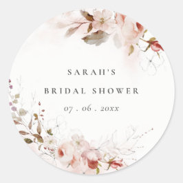 Dusky Fall Marsala Blush Brautparty Runder Aufkleber