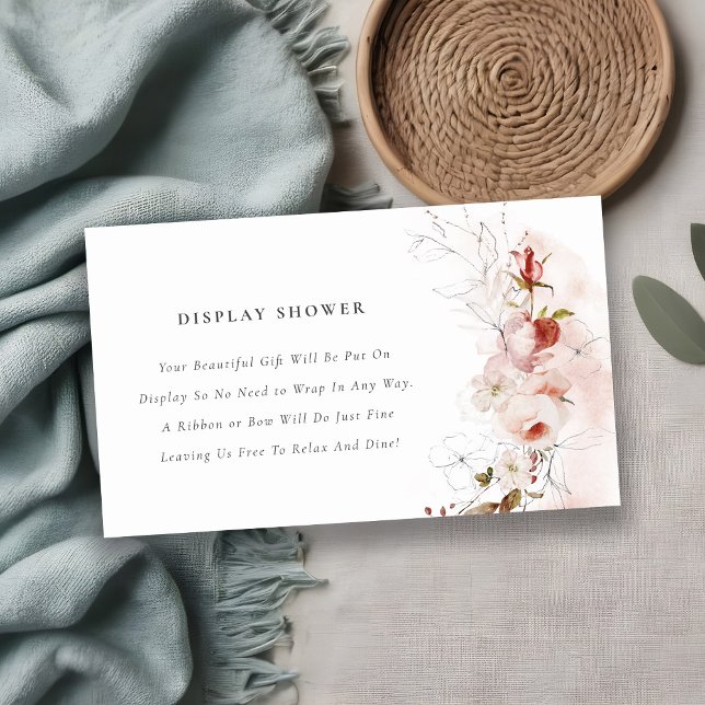 Dusky Fall Marsala Floral Display Babydusche Begleitkarte (Von Creator hochgeladen)