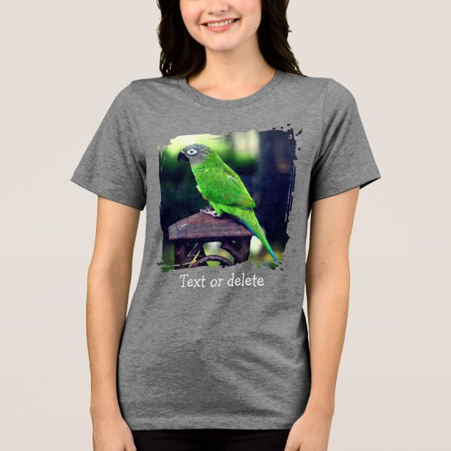Dusky Headed Conure Parrot Personalized Tri-Blend Shirt (Vorderseite)