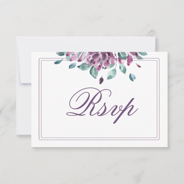 Dusky Lila Fall Floral RSVP Card (Vorderseite)