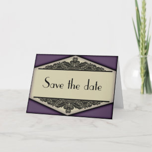 Dusky Lila Vintag, Save the Date Karte