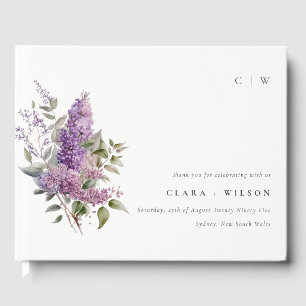 Dusky Lilac Hütte Floral Watercolor Wedding Gästebuch
