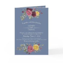 Dusky Pastel Watercolor Roses Blue