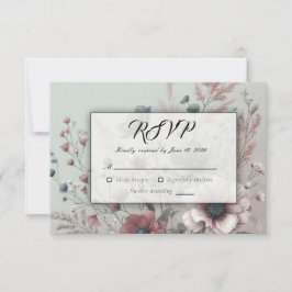 Dusky Petals und Soft Serenity Floral RSVP Karte