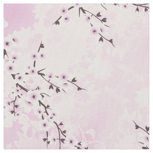 Dusky Pink Cheres blüht in Asien floral Stoff (Nahaufnahme)