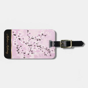 Dusky Pink Cherry Blossom Asia Floral Personalize Gepäckanhänger
