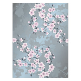 Dusky Pink Dusty Blue Cherry Blüten Tischdecke