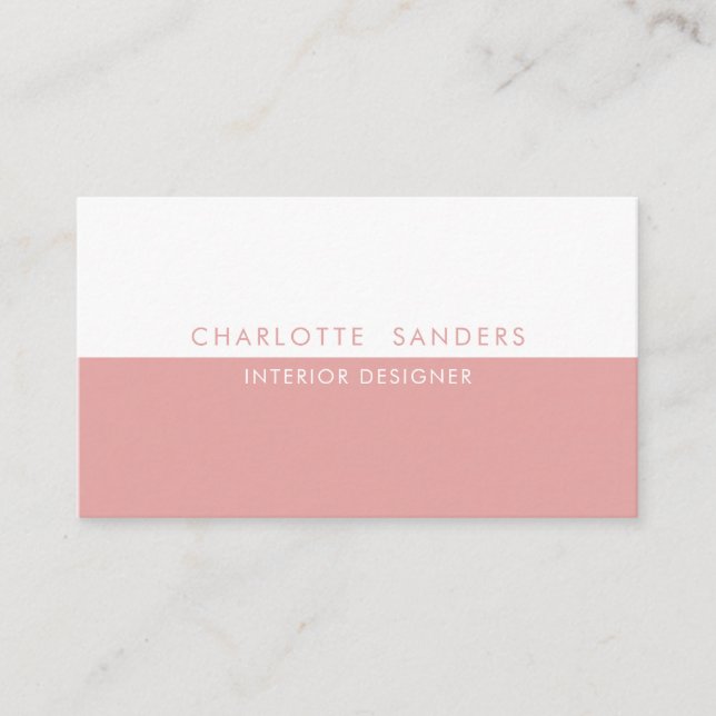 Dusky pink Luxus minimaler Chic Visitenkarte (Vorderseite)