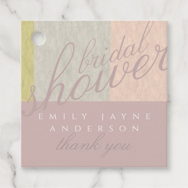 Dusky Pink Modernes Brautparty DANKE Geschenkanhänger (Vorderseite)