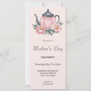 Dusky Pink Mother's Day Tea Party Einladung