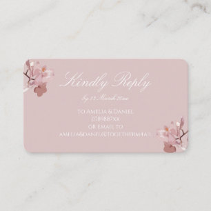 Dusky Pink Orchidee Antwort erbeten Begleitkarte