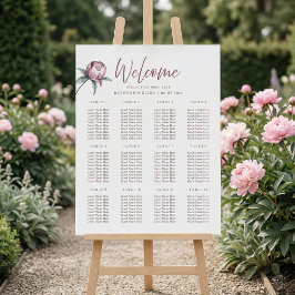 Dusky Pink Peony finden Sie Ihren Platz Hochzeit Poster