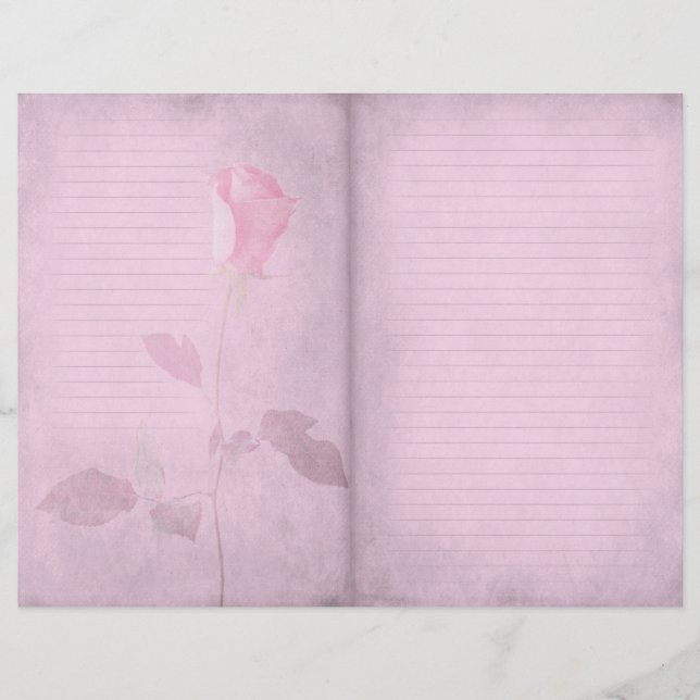 Dusky Pink Rosenknospe Lined Journal Paper (Vorderseite)