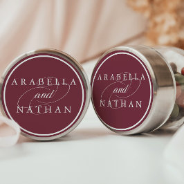 Dusky Plum Personalisiert Wedding Runder Aufkleber