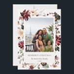 Dusky Poinsettia Floral Merriest Christmas Photo Feiertagskarte<br><div class="desc">If you need any further customisation please feel free to message me on yellowfebstudio@gmail.com.</div>