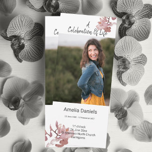 Dusky rosa Orchideenfeier Lebensfotokarte Einladung