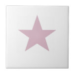 Dusky-Rose Pink Star Fliese<br><div class="desc">Dusky Rose Rosa Keramik Tile. Sterne sind immer in Mode!</div>
