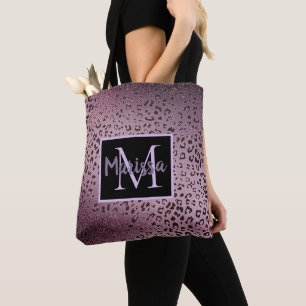 Dusky Violet Leopard Monogramm