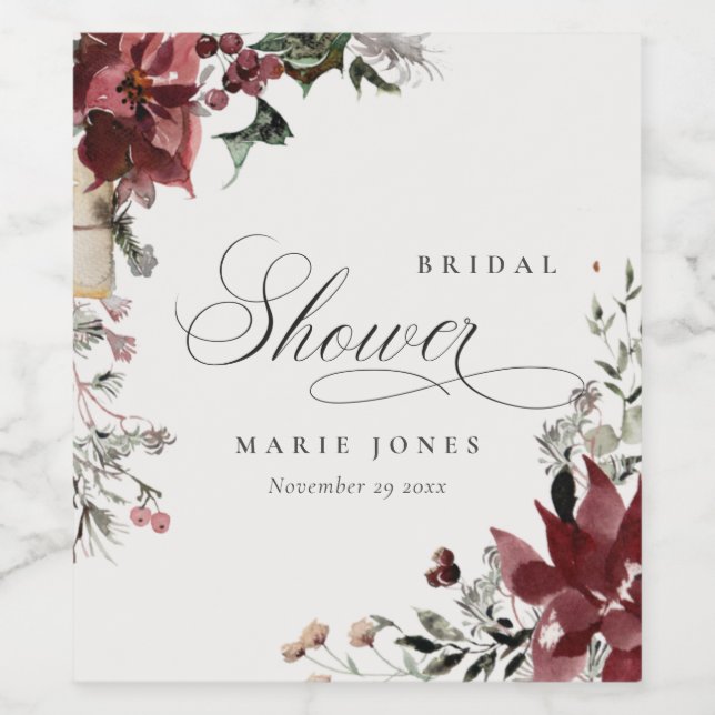 Dusky Warm Winter Festivals Brautparty Weinetikett (Einzelnes Label)