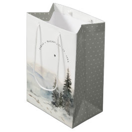 Dusky Winter Snow Mountain Landschaft Hochzeit Mittlere Geschenktüte