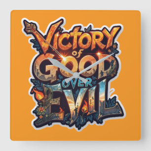 Dussehra 2025 Symbol des Triumph - Cutout Sticker Quadratische Wanduhr