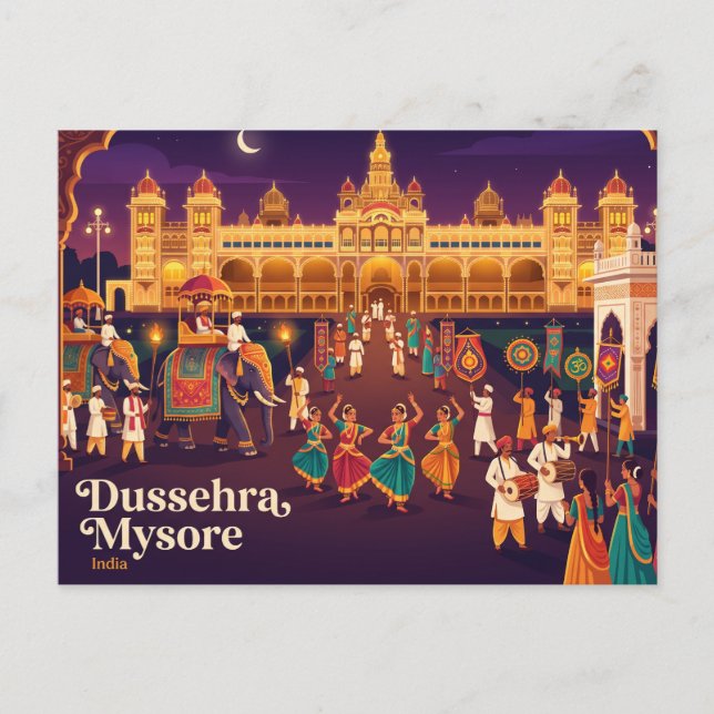 Dussehra Mysore Indien Postkarte (Vorderseite)