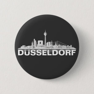 Düsseldorf City Skyline Button / Pin / Anstecker