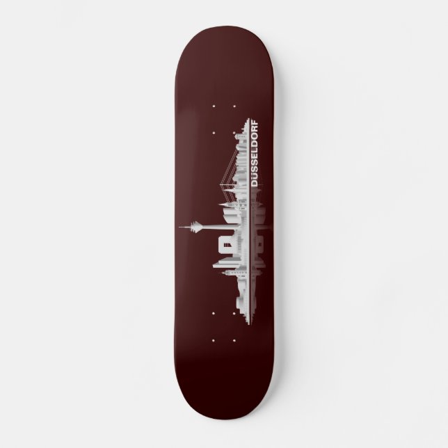 Düsseldorf City Skyline Geschenkidee Skateboard (Vorderseite)