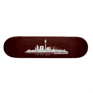 Düsseldorf City Skyline Geschenkidee Skateboard