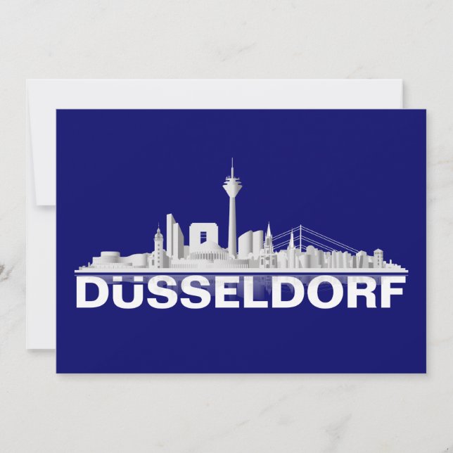 Düsseldorf City Skyline Klappkarte / Einladung (Vorderseite)