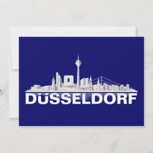 Düsseldorf City Skyline Klappkarte / Einladung