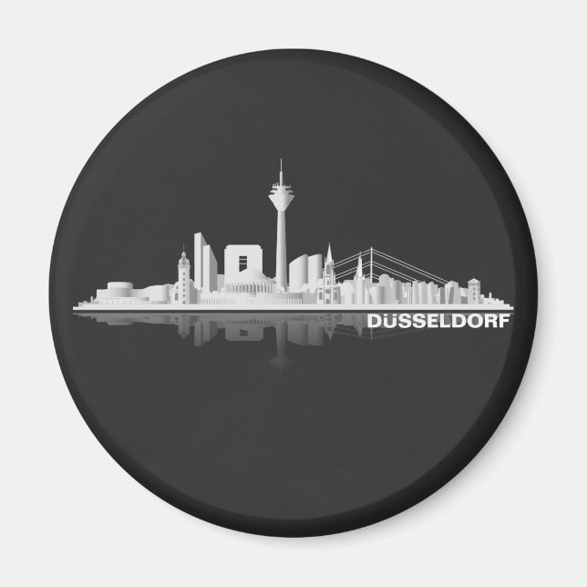 Düsseldorf City Skyline Kühlschrankmagnet / Magnet (Vorne)