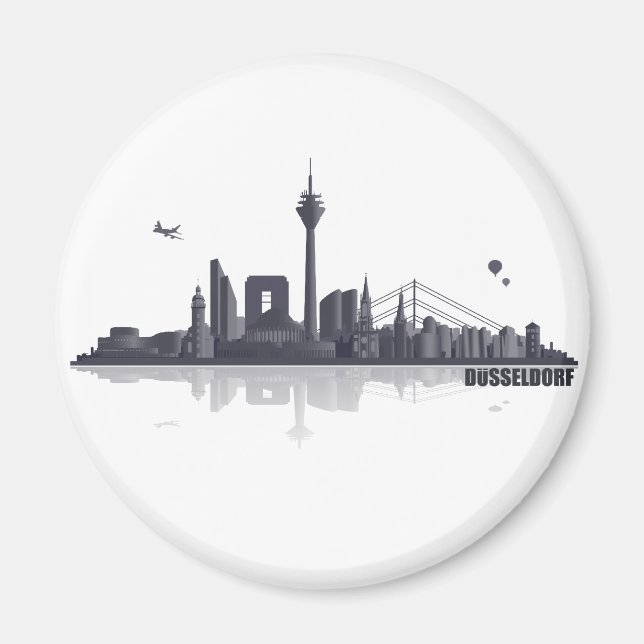 Düsseldorf City Skyline Magnet (Vorne)