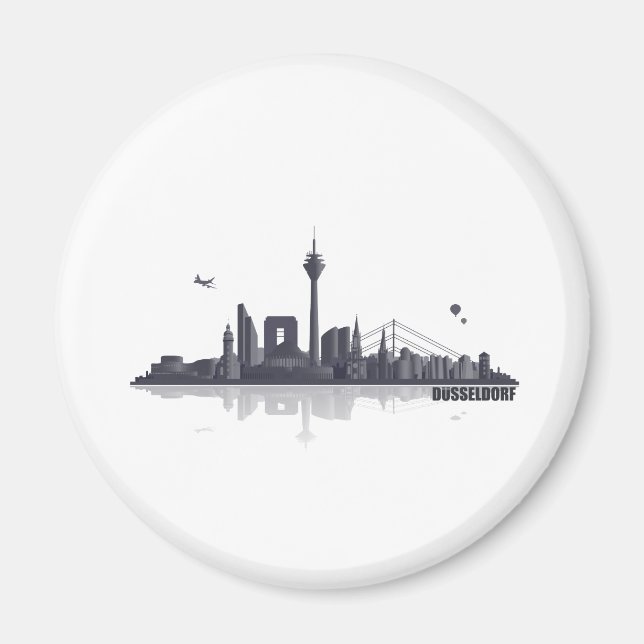 Düsseldorf City Skyline Magnet (Vorne)