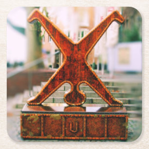 Düsseldorf, Deutschland - Cartwheel Symbol - Unter Rechteckiger Pappuntersetzer