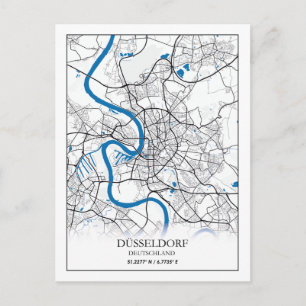Dusseldorf Deutschland City Map Travel Simple Postkarte